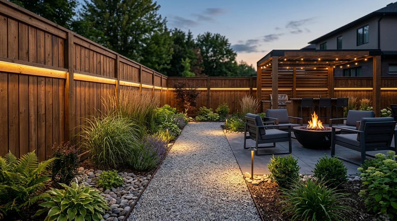 Tall Wooden Panels With Integrated Lighting